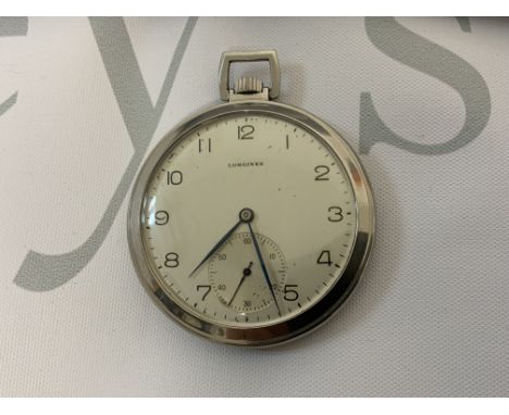 A vintage Longines pocket watch, seen working (A)