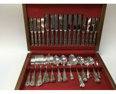 A cased set of kings cutlery In stainless steel. Postage B