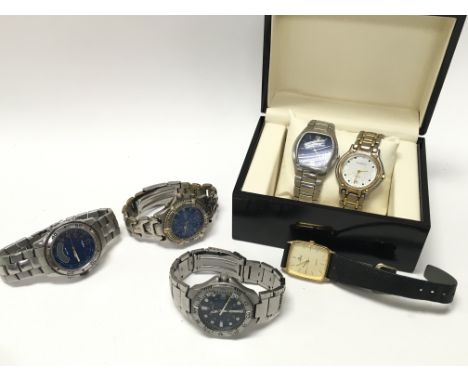 A Collection of mens watches including Timex, Accurist, Krug Baiimen, Accurist etc. postage category B