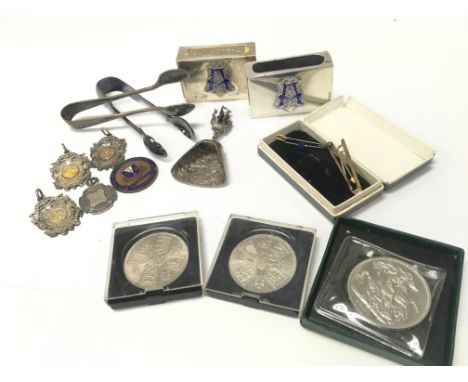 A Collection of silver hallmarked Southend and district football medals from circa 1920, free masons silver hallmarked match 