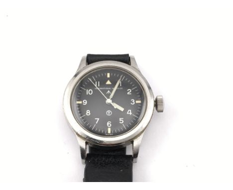 International watch company stainless steel manual wind military wristwatch issued by RAF. Approximately 36mm case. Crown nee