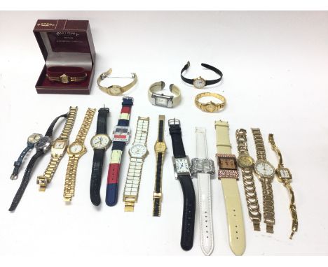 A collection of assorted fashion watches including Citizen and Rotary etc. Postage B