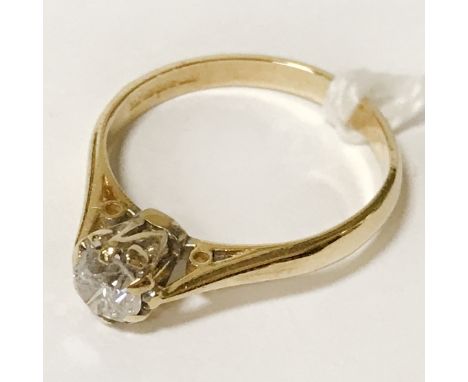 18CT GOLD RING - APPROX 0.30CTS -2.3G - SIZE K