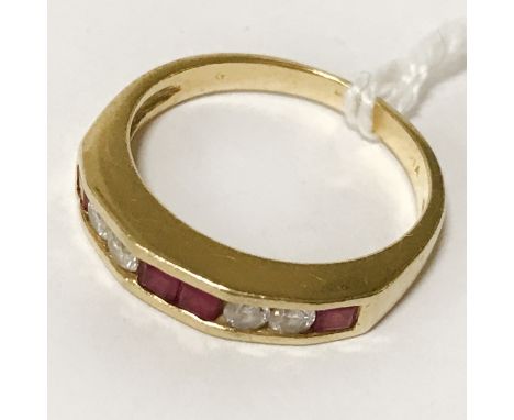 18CT RUBY &amp; DIAMOND RING - APPROX 4G - SIZE N