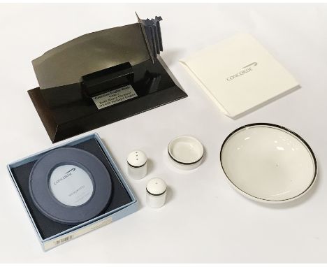 CONCORDE ENGINE BLADE, CONCORDE PICTURE FRAME, SALT &amp; PEPPER &amp; DISH