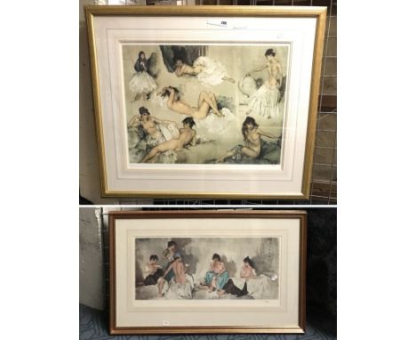 LARGE RUSSELL FLINT WITH SIGNED &amp; GALLERY STAMPED PRINT 413/850 &amp; ANOTHER SIGNED &amp; GALLERY STAMPED RUSSELL FLINT 