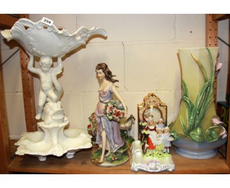 A group of mixed ceramic items, tallest H. 55cm.