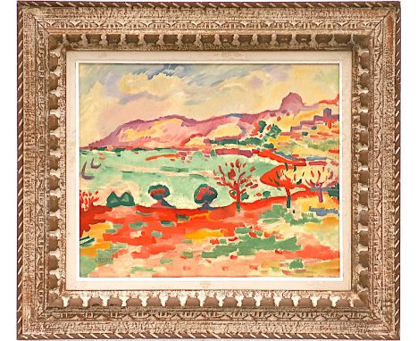GEORGES BRAQUE 'Paysage à l'Estaque', signed in the plate, lithograph in Montparnasse frame, 1972, printed by Mourlot, 37cm x