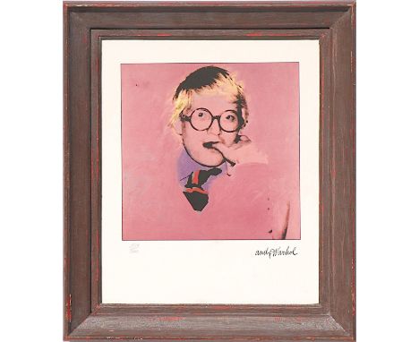 ANDY WARHOL 'Portrait of David Hockney', off set lithograph, 45cm x 37cm. 