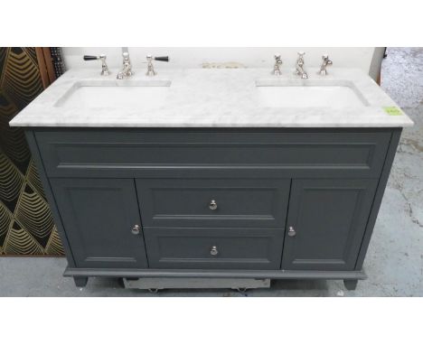 THE CAST IRON BATH COMPANY WYTHAM VANITY UNIT, with Linton three hole basin, 136cm x 51.5cm x 88cm approx. (sold as seen) 