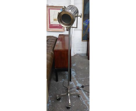 FLOOR STANDING LAMP, on castors, 165cm H. 