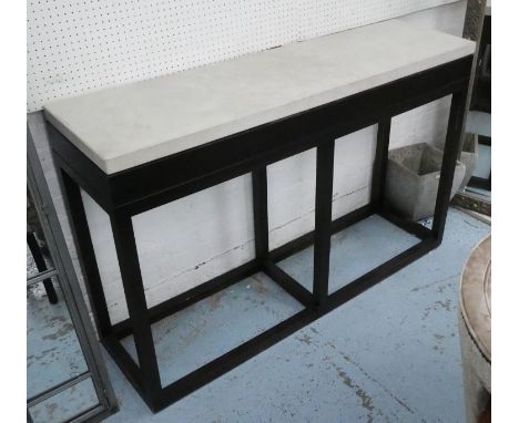 CONSOLE TABLE, contemporary design, stone top, 140cm x 40cm x 91cm. 