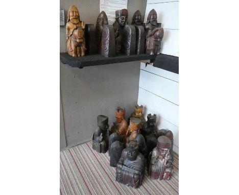 'LEWIS' CHESS PIECES, part set, oversized proportions in resin, largest 40cm H. (22) 