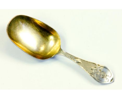 A VICTORIAN SILVER CADDY SPOON BY GEORGE UNITE, BIRMINGHAM 1871, 8DWTS