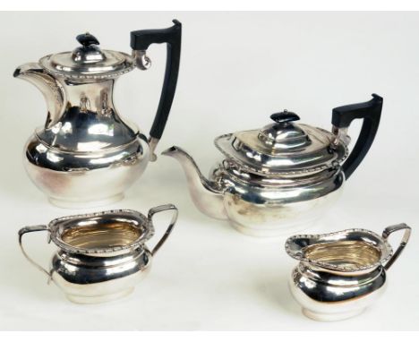 AN ELIZABETH II SILVER FOUR PIECE TEA SERVICE, SHEFFIELD 1962, 59OZS GROSS