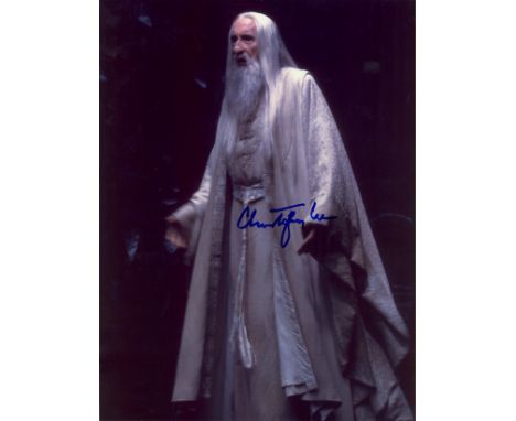 LEE CHRISTOPHER: (1922-2015) English Actor. Best known for his role as Count Dracula. Signed 8 x 11 colour photograph, the im