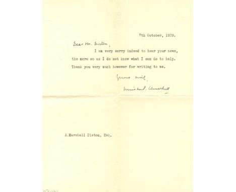 CHURCHILL WINSTON S.: (1874-1965) British Prime Minister 1940-45, 1951-55. Nobel Prize winner for Literature, 1953. War date 