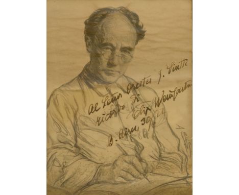 WEINGARTNER FELIX: (1863-1942) Austrian Conductor and Composer. Signed and inscribed 6.5 x 9 original pencil portrait of Wein