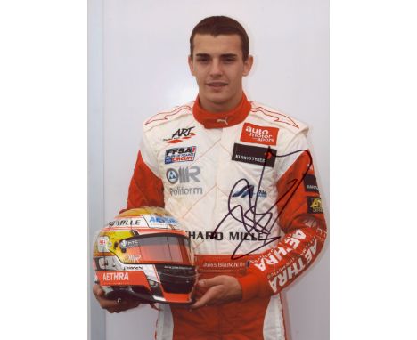 BIANCHI JULES: (1989-2015) French motor racing Driver. Signed colour 5 x 7 photograph by Bianchi, the image depicting the Fre