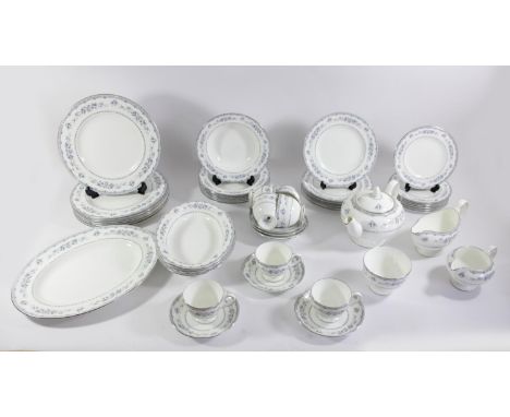 A Wedgewood bone china forty three piece tea/dinner service, part of the 'St Moritz' collection, together with Royal Doulton 