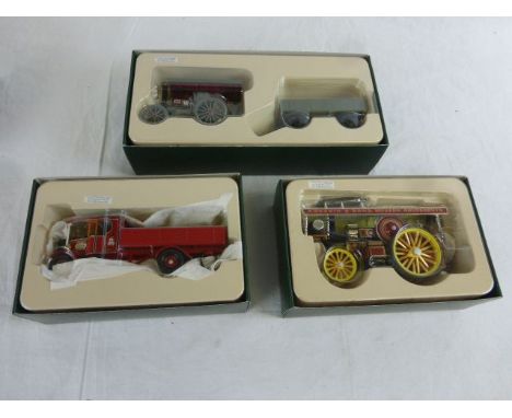 Three boxed Premium Edition Corgi Vintage Glory of Steam models to include CC20302 Garrett 4CD Tractor & Trailer War Departme