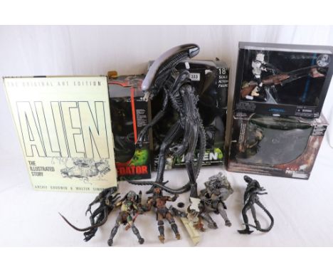 Figures - Boxed Reel Toys NECA Alien 18" scale action figure, boxed McFarlane Preditor 12" figure, boxed MacFarlane Movie Man