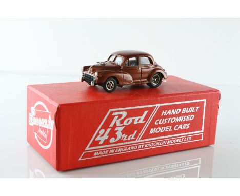 Boxed Rod 43rd 1:43 ROD 15 1952 Morris Minor Gasser Copper Brown Metallic diecast model, vg