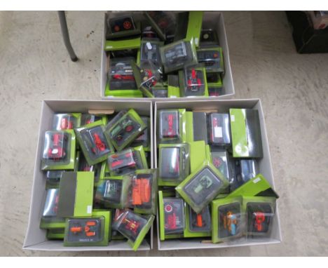 Large collection of cased Hatchette model tractors, all vg, contained in three boxes