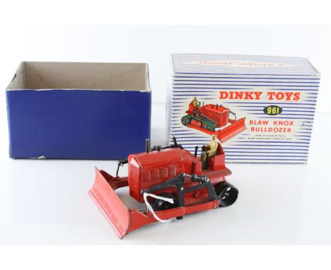 Boxed Dinky 961 Blaw Knox Bulldozer, play worn with broken treads, fair to good box