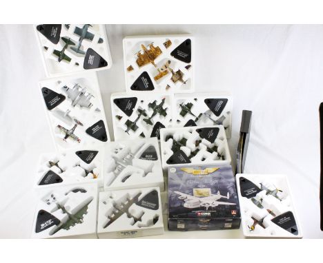 12 Boxed diecast model planes to include 11 x Atlas Editions Military Giants of the Sky (no duplication) and a boxed Corgi Th