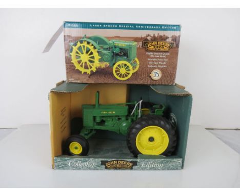 Two boxed ERTL John Deere diecast tractors to include 5178 1924 Model D Tractor and 5103DA Wide Front Model G Tractor, both v