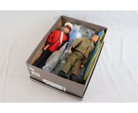 Collection of original Palitoy Action Man to include 2 x figures, life raft, weapons, accessories and clothing