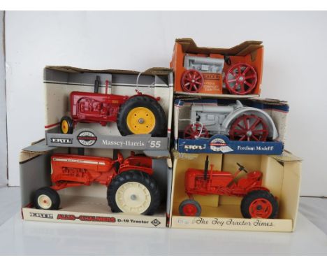 Five boxed ERTL model tractors to include 1292 Vintage Agricultural Tractors Massey Harris 55, 2220 Allis-Chalmers D-19 Tract