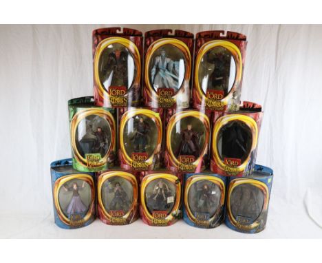 12 Boxed/carded Toy Biz Lord of The Rings figures to include The Two Towers x 8 (Ringwraith,King Theoden in Armor, King Theod