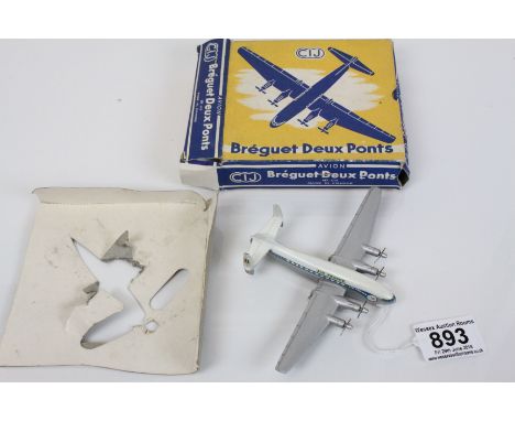 Boxed CIJ Breguet Deaux Ponts diecast model plane with Air Frnace decals, gd/vg condition, with inner packaging and box fair-