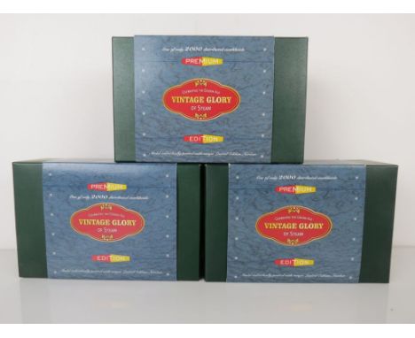 Three boxed Corgi Premium Edition Vintage Glory of Steam models to include CC20105 Fowler B6 Showmans Engine King Carnival II