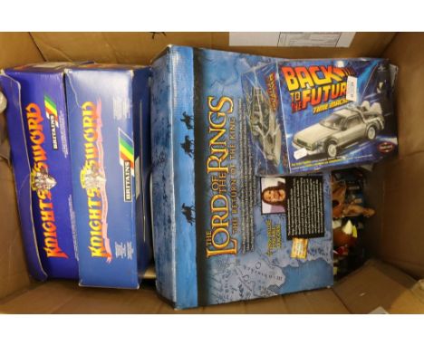 Group of toys to include boxed & sealed Polar Lights Back To The Future Time Machine, 2 x Britains Knights of The Sword trade