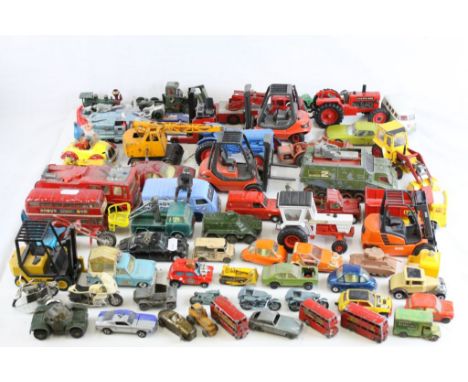 Collection of play worn diecast models to include Corgi, Matchbox Lesney, Dinky, many vintage examples to include Corgi Walls