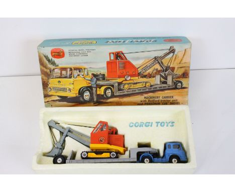 Boxed Corgi Major Gift Set 27 Machinery Carrier with Bedford tractor unit and Priestman Cub Shovel, gd condition with some pa