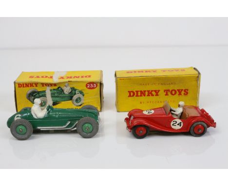 Two boxed Dinky diecast model vehicles to include 235 Cooper Bristol in green, gd/vg condition, box fair with correct colour 