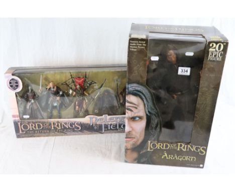 Lord of The Rings - Boxed NECA Reel Toys Aragorn 20" Epic Scale Figure and a boxed Toy Biz Return of The King Pelennor Fielos