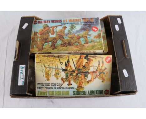Collection of metal and diecast military and historical model kits to include Minifigs plus 3 x boxed Airfix plastic model fi