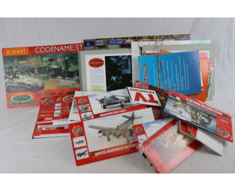 Collection of ex shop display advertising signs to include 33 x Airfix plastic model kit displays and Hornby x 30