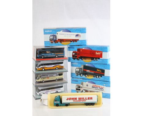 Nine boxed diecast model vehicles to include 4 x Corgi Original Omnibus, Corgi commercial x 4 (Lynx, Dodds, Swift Service & A