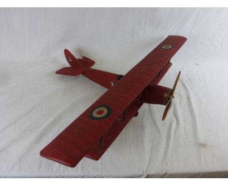Scratch built model bi-plane in gd condition and well made, wing span 31" approx, and approx 22" in lengtth