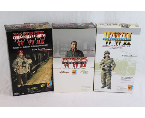 Three WW2 Dragon 1/6th scale action figures to include Wehrmacht-Heer Panzer Crew Anselm Vogt, Commander of the Sixth Army Ge