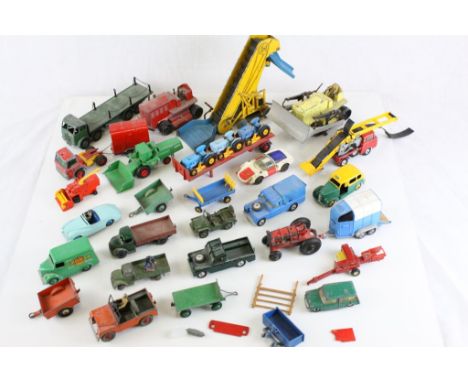 Collection of vintage play worn diecast vehicles to include Dinky, Corgi & Matchbox featuring mainly farming examples to incl