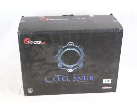 Boxed TriForce Epic Games Gears of Wars 3 C.O.G. Snub Full Scale Replica from The Gears of War Collection appearing complete 