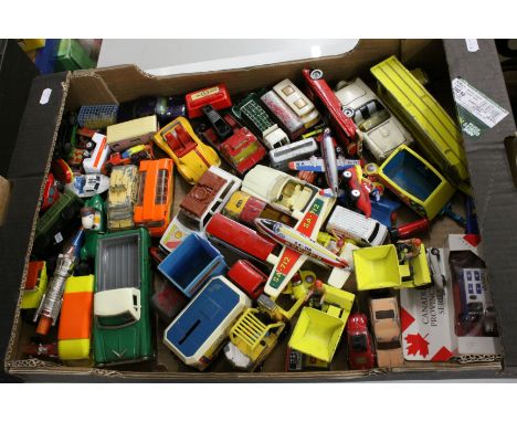 Collection of vintage play worn diecast models to include Matchbox Lesney, Corgi, Dinky etc featuring Esci Snoopy and Corgi M