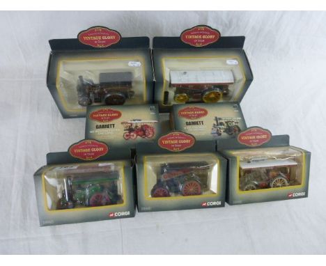 Seven boxed Corgi Vintage Glory of Steam models to include 80106 Fowler B6 Road Locomotive & Badge Titan Eastnor Steam Haulag